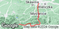 Track GPS Z Makowa na Koskową Górę i szosą na Kraków